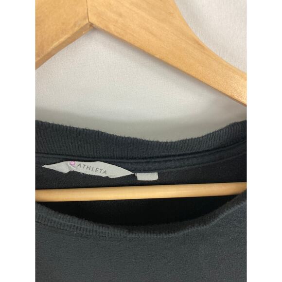 ATHLETA Modal Blend Side Slit Pullover Sweatshirt Black Size Small - Picture 3 of 5